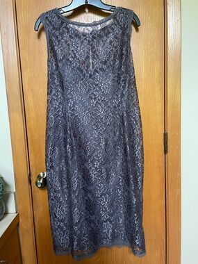 Simply Liliana Sleeveless Lace Sheath Dress - gray, size 12
